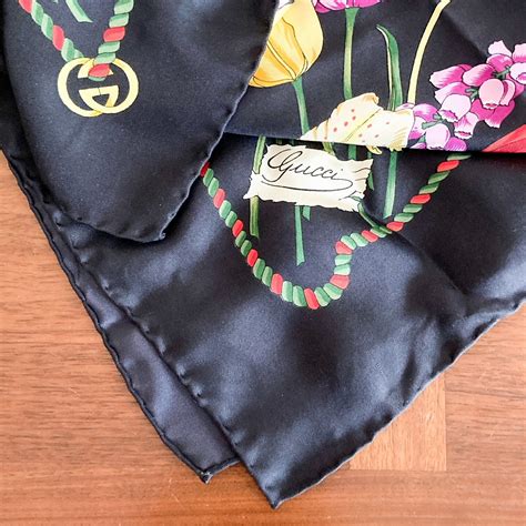 black gucci scarf silk|original gucci silk scarf.